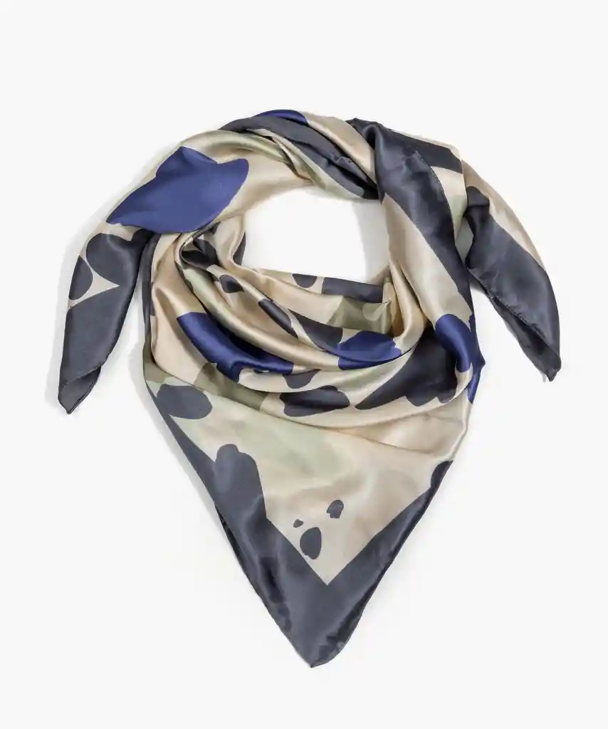 Pañuelo Mujer Flores Manchadas Azul