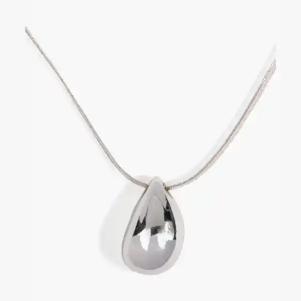 Collar Mujer Charm Gota Plateado