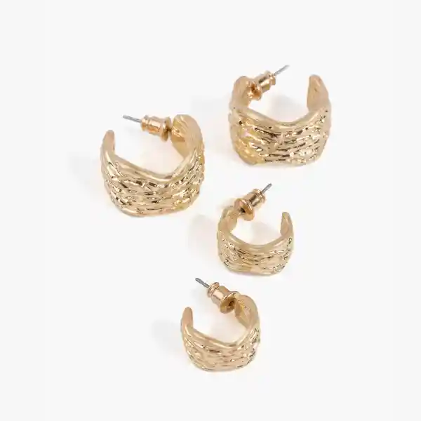Set Aros Mujer Diferentes Dorado