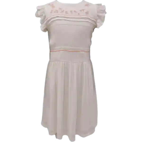 Vestido Manga Corta Fashion Blanco Talla 4