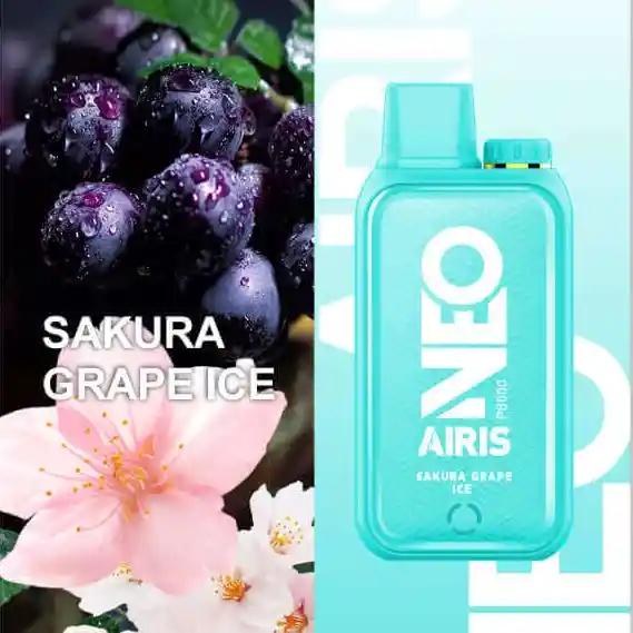 Cigarro Electrónico Vaper Desechable Airis Neo P8000 Sakura Grape Ice 4,5%