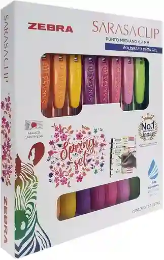 Set 10 Bolígrafos Sarasa Clip Zebra Tinta Gel Secado Rápido (spring Set)