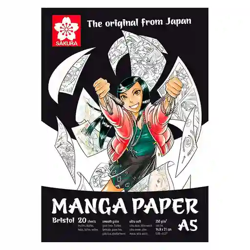 Sakura Manga Paper - Block Bristol A5 14,8 X 21 Cm 20 Hojas