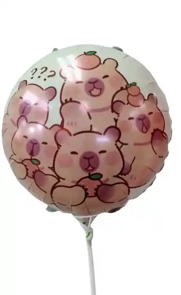 Globo 18" Capibara Con Varilla. Modelo Segun Stock.