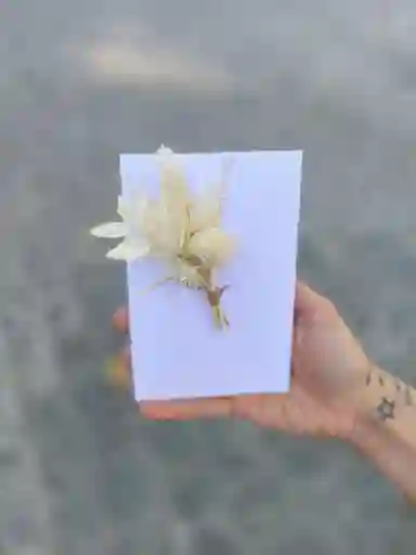 Mini Tarjeta Con Ramito Seco (neutro) Seco