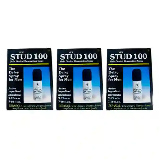 Pack Triple Stud 100 Spray Retardante Masculino