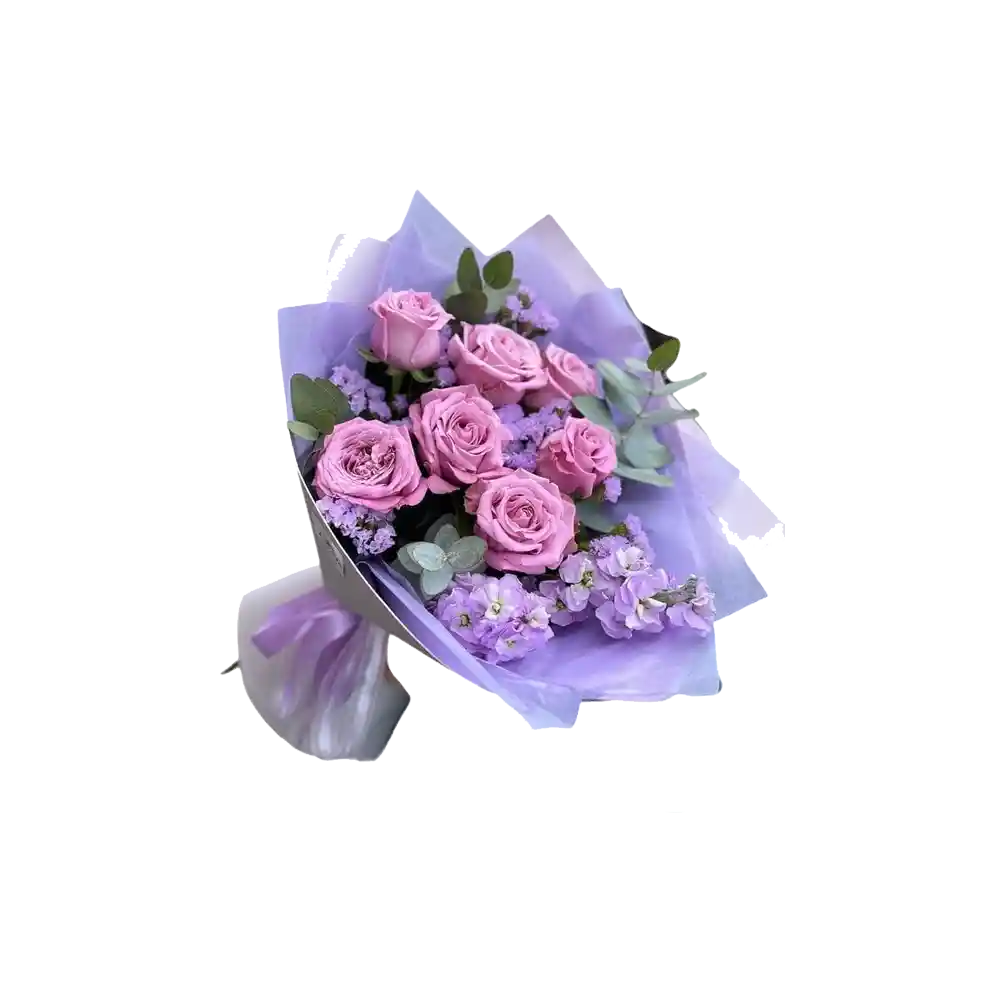 Ramo Con 6 Rosas Importadas Lilas