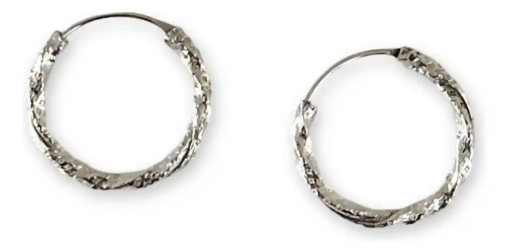 Aro Argolla Modelo Entorchada Pequeña Plata Ley 925 Mas Caja