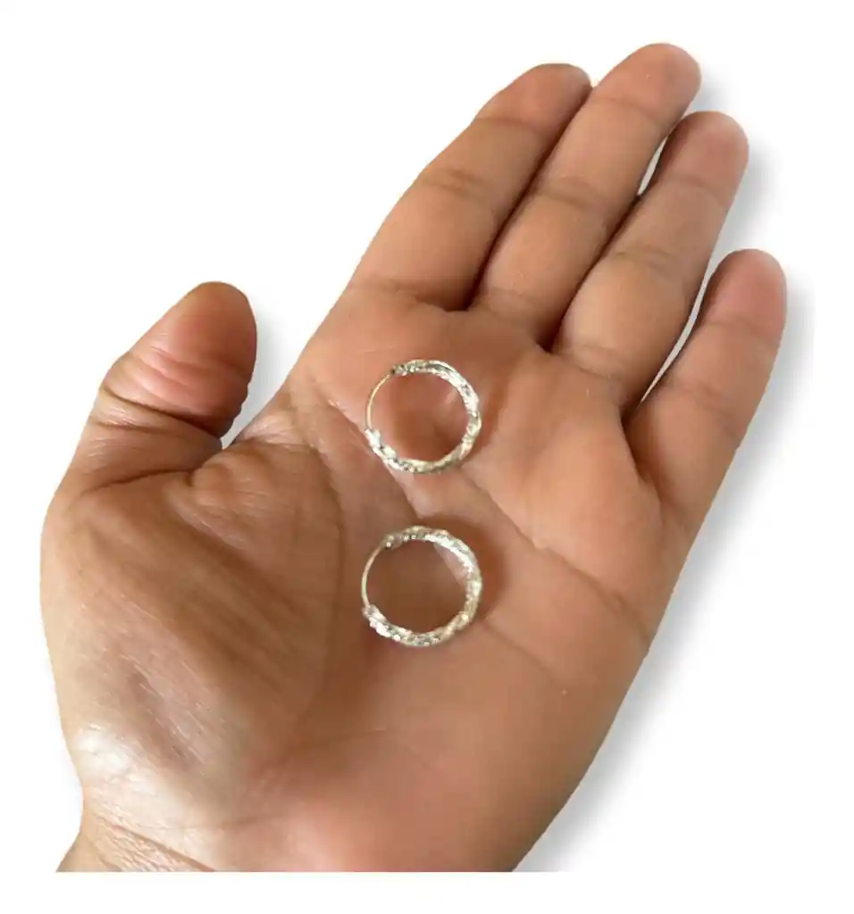Aro Argolla Modelo Entorchada Pequeña Plata Ley 925 Mas Caja