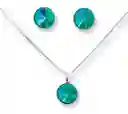 Conjunto Cadena Aros Swarovski Calipso Plata 925 + Caja