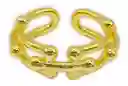 Anillo Juvenil Ajustable Entrelazado U Plata S925 Baño Oro