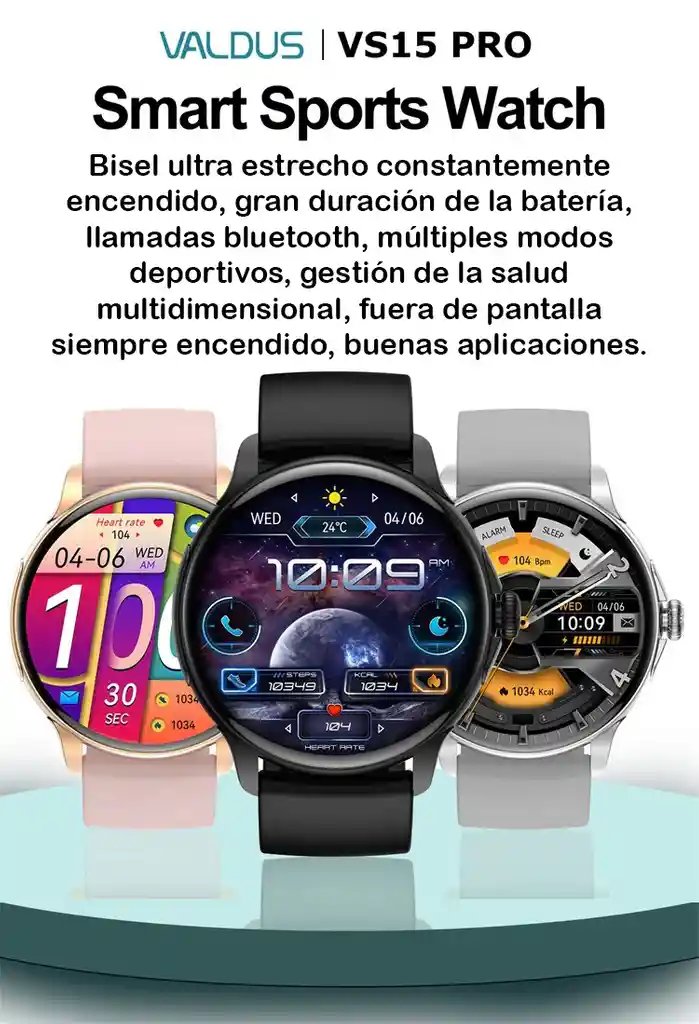 Smartwatch Vs15 Pro Rosado Mujer / Ip68 Amoled Bt5.3