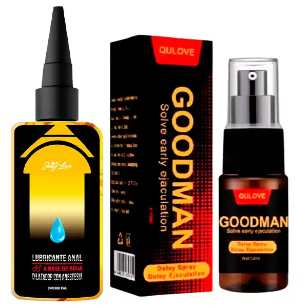 Pack Lubricante Anal Y Retardante Goodman Spray