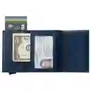 Billetera De Cuero Con Deslizador De Tarjetas Pop Up - Levurett Lv203 Azul