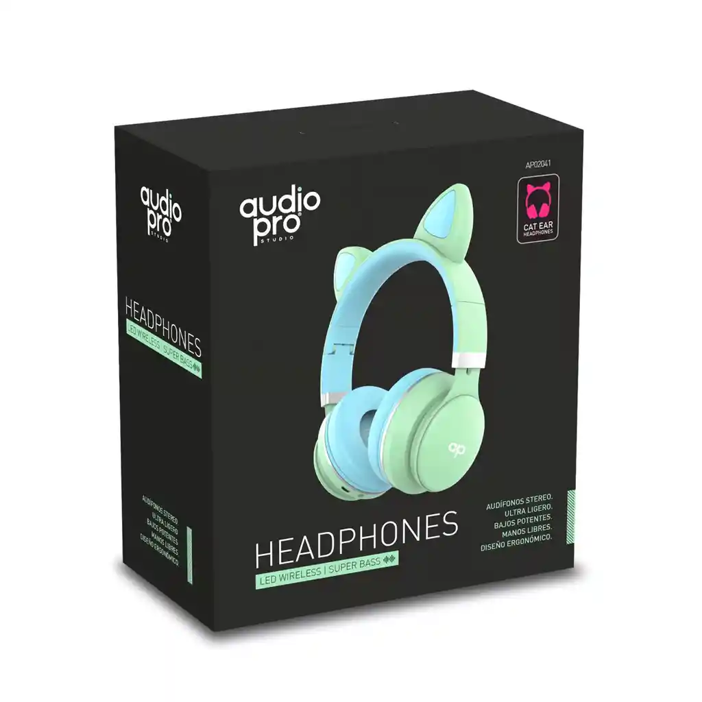 Audifonos Orejas De Gato Bluetooth Verde