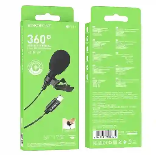 Micrófono Lavalier Borofone Bfk11 Lightning 2m