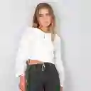 Blusa Cinta Pliegues Blanca Xs Mujer Raindoor