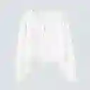 Blusa Cinta Pliegues Blanca Xs Mujer Raindoor