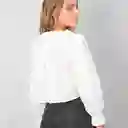 Blusa Cinta Pliegues Blanca Xs Mujer Raindoor