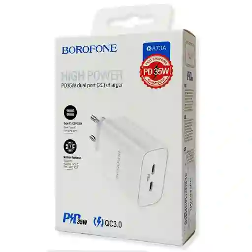 Adaptador De Carga Borofone Ba73a Young 35w 2 Type C