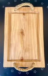 Tabla Rustica Con Mangos De Cuerda Para Picoteo Y Asado 40 X 26 App