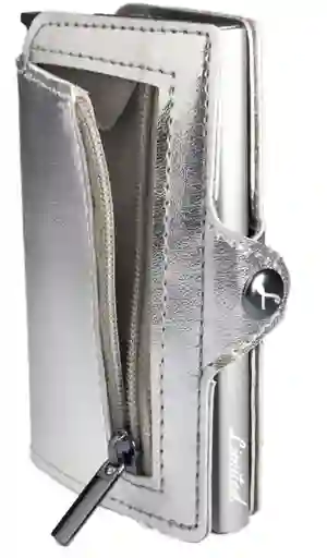 Billetera - Glitter - Siver/white, Con Monedero