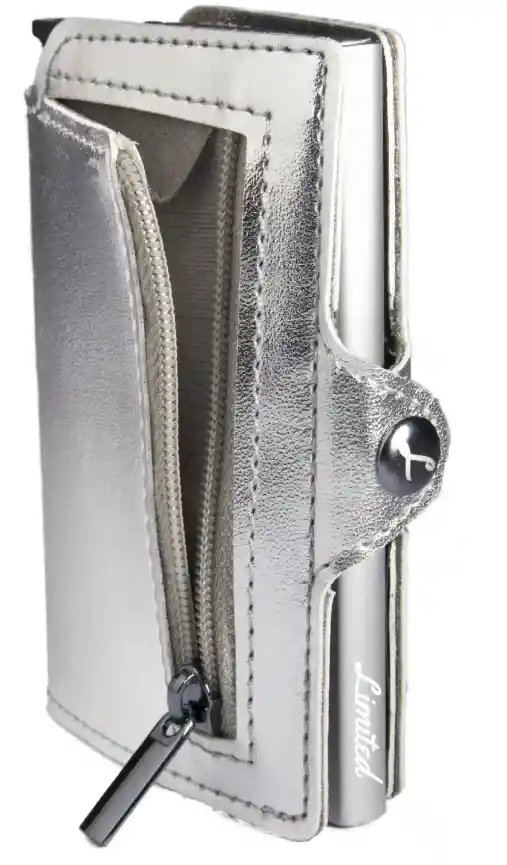 Billetera - Glitter - Siver/white, Con Monedero