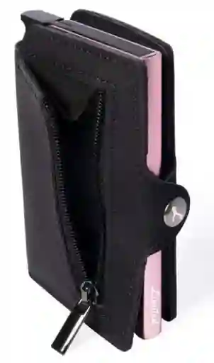 Billetera - Slim Black - Rosado, Con Monedero