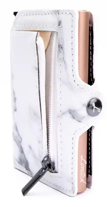 Billetera - Marmol - Slim - Gold, Con Monedero