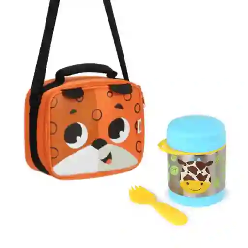 Pack Escolar Animales Safari Lonchera + Termo