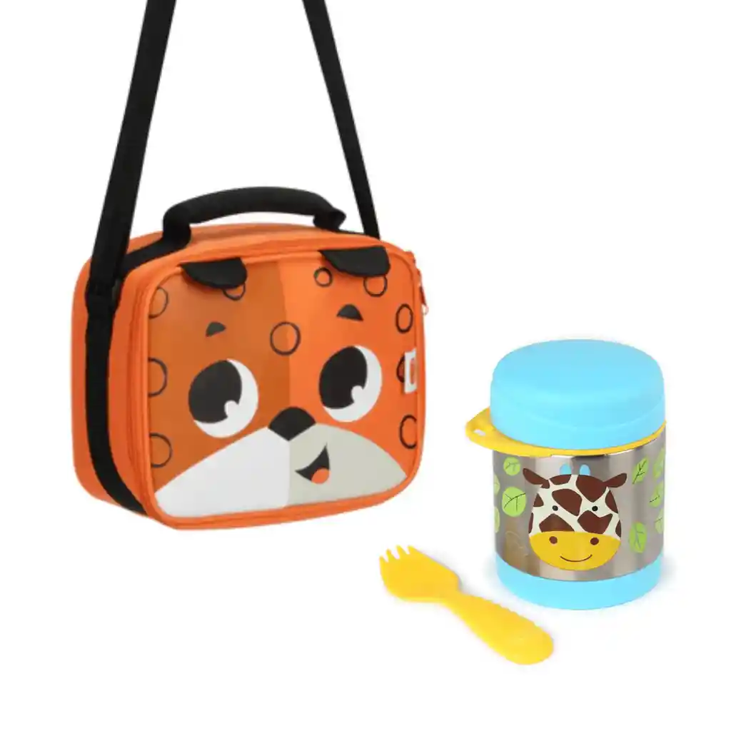 Pack Escolar Animales Safari Lonchera + Termo