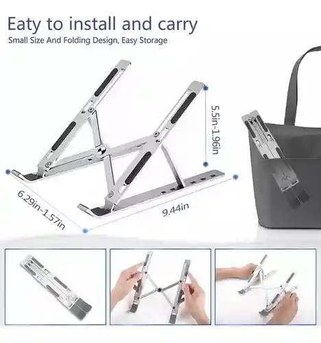 Soporte Portatil Aluminio Plegable Para Notebook Tablet