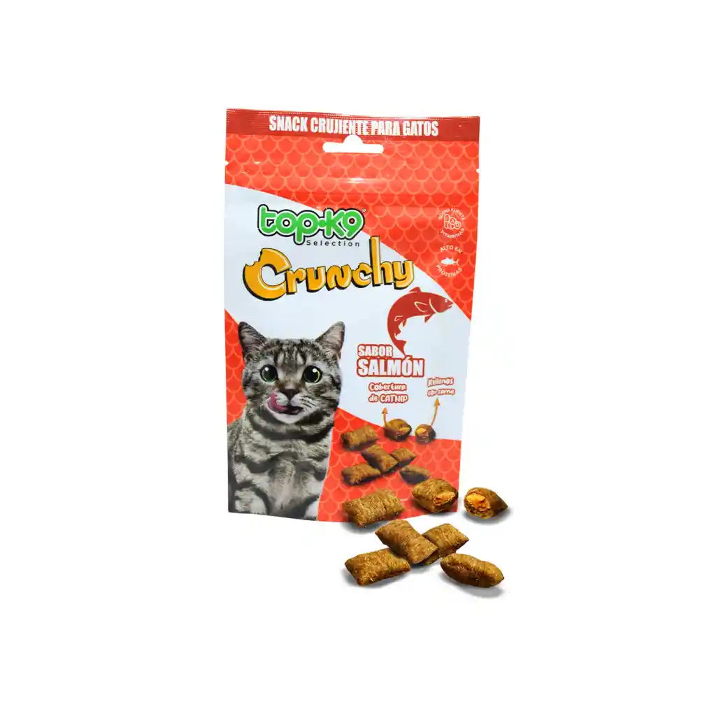 Topk9 Snack Crunchy Sabor Salmón/catnip 50g