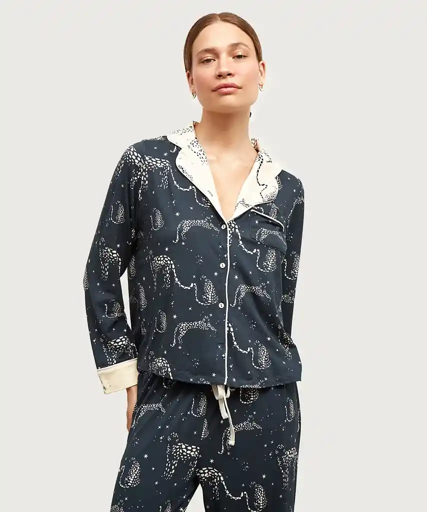 Set Pijama Mujer Tigres L Azul