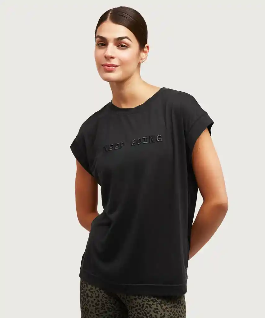 Polera Deportiva Mujer Relax Fit M Negro