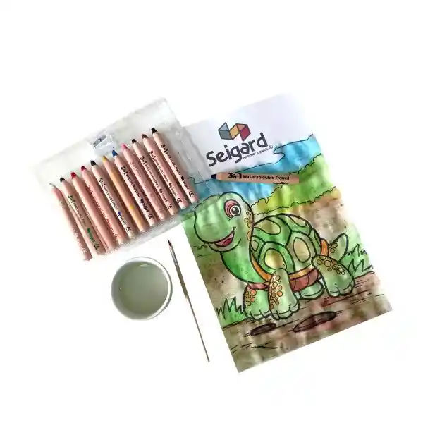 Lapiz 3 En 1, 12 Colores