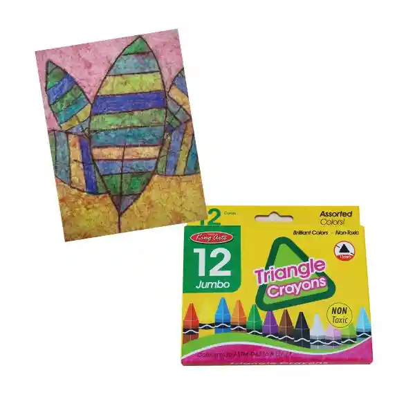 Lapiz Cera Triangulares Jumbo 12 Colores