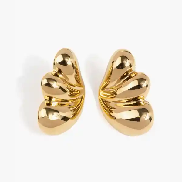 Aros Mujer Tres Gotas Dorado