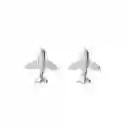 Aros Avión Circón Alas Plata Fina 925