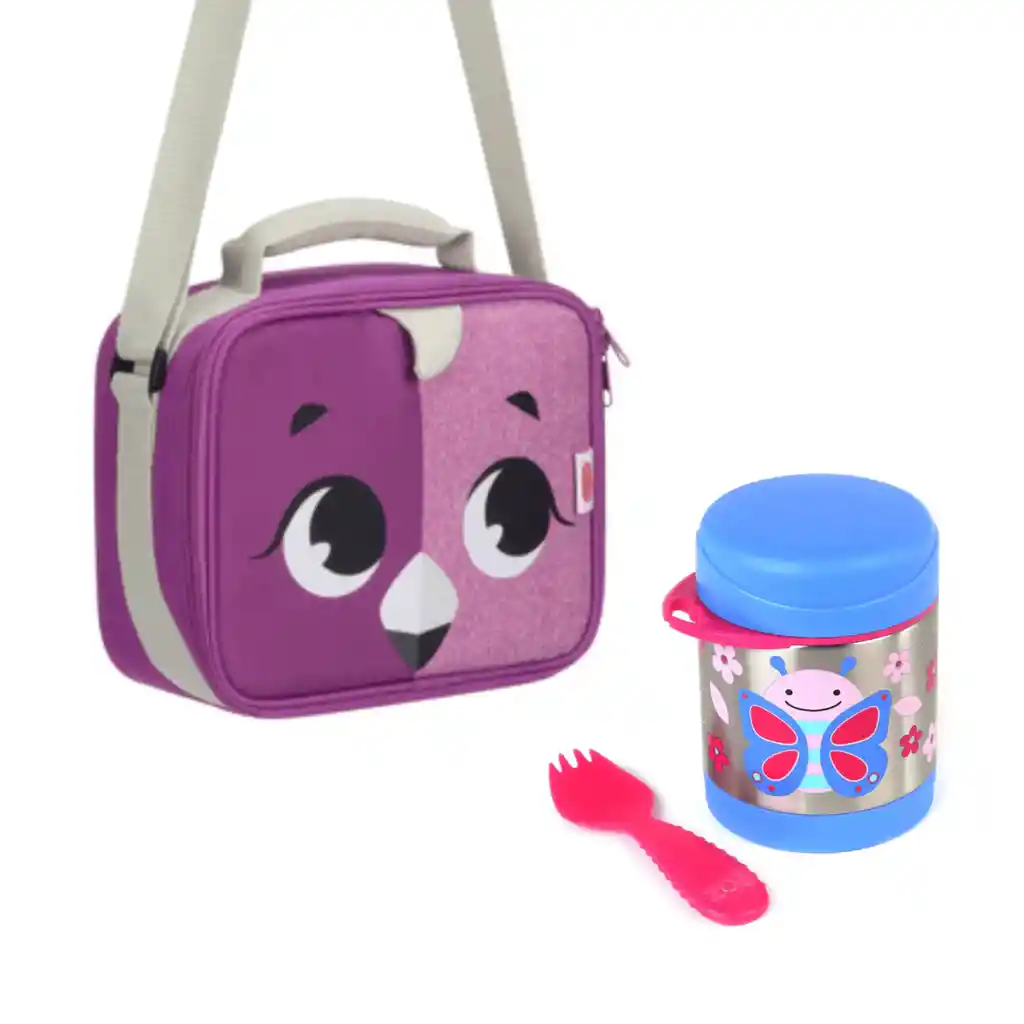 Pack Escolar Safari Animales Lonchera + Termo