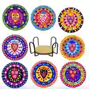 Kit De Posavasos Pintura Con Diamante Mandala -flor De Frida