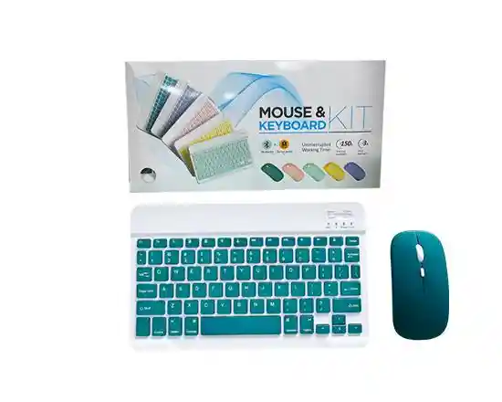 Teclado Y Mouse Multicolor Para Tablet Bluetooth