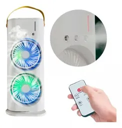 Ventilador Doble + Humidificador Triple + Control Remoto