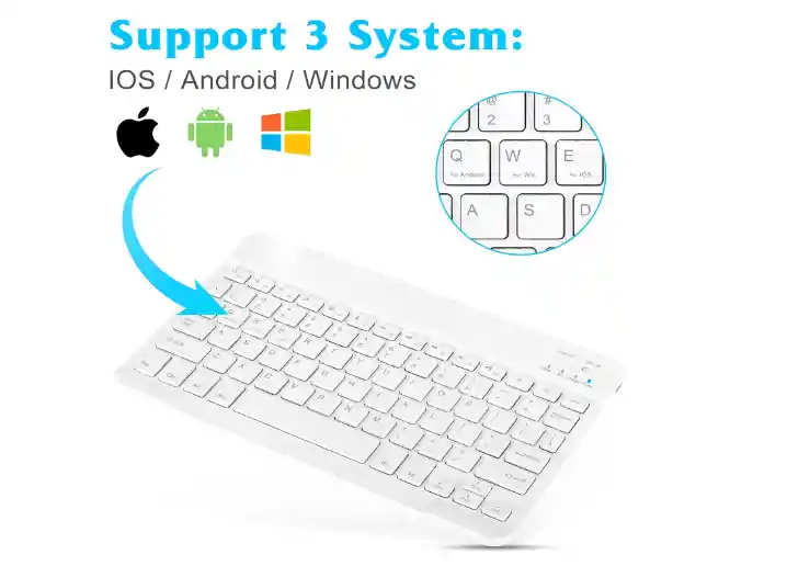 Kit De Teclado Y Mouse Bluetooth 10 Pulgadas Blanco