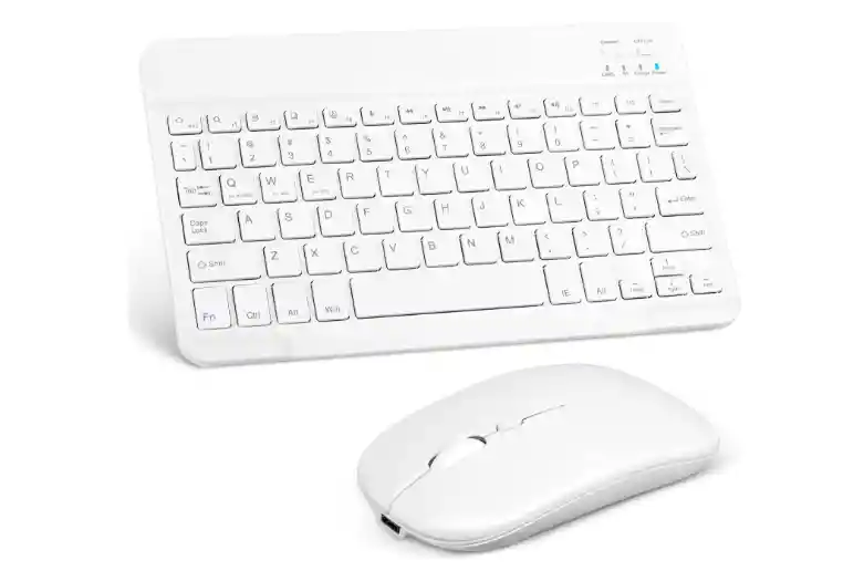 Kit De Teclado Y Mouse Bluetooth 10 Pulgadas Blanco
