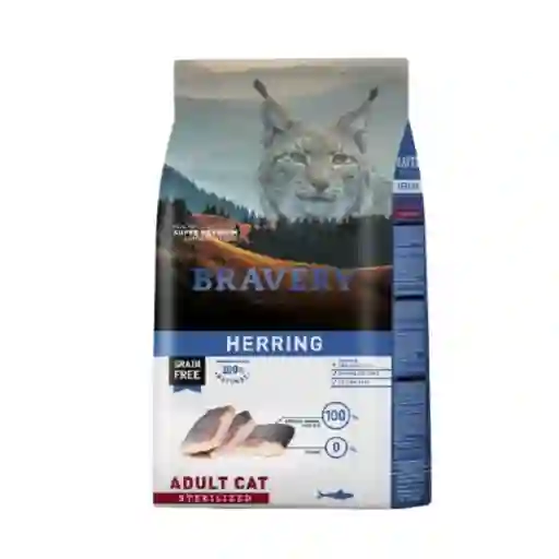 Bravery Herring Adult Cat Sterilized, Alimento Para Gatos (2kg)