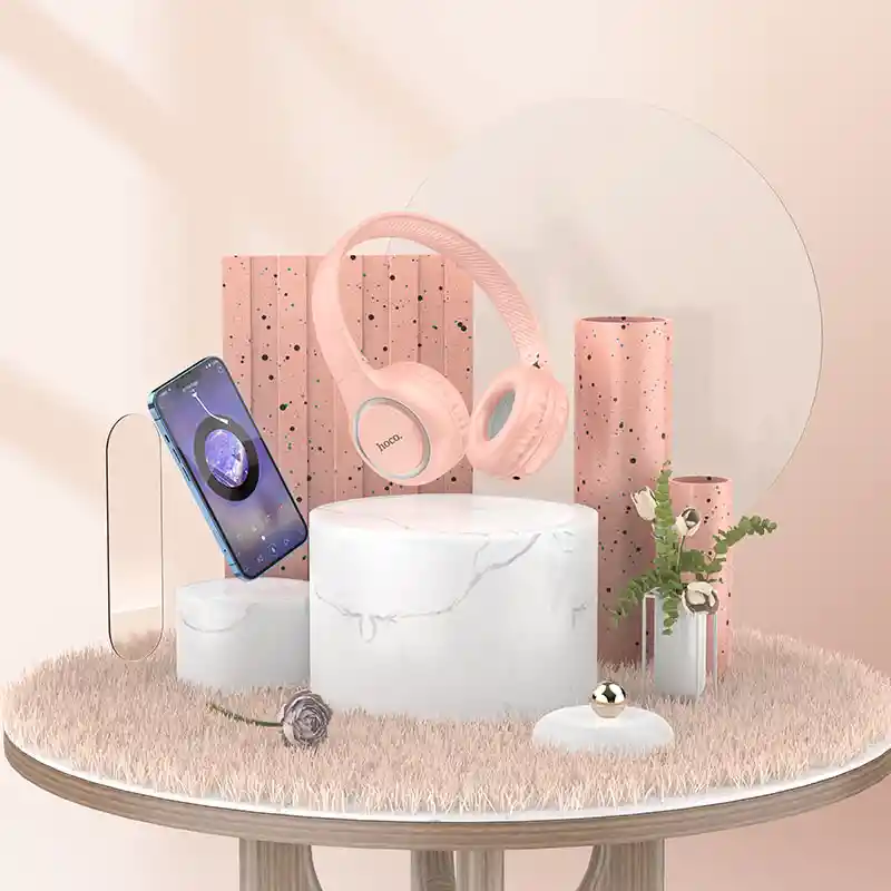 Audifonos Inalambricos Bluetooth De Cintillo Hoco W41 7hrs Rosado