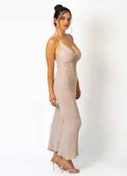 Vestido Maxi Gris Claro Con Amarres En La Espalda S