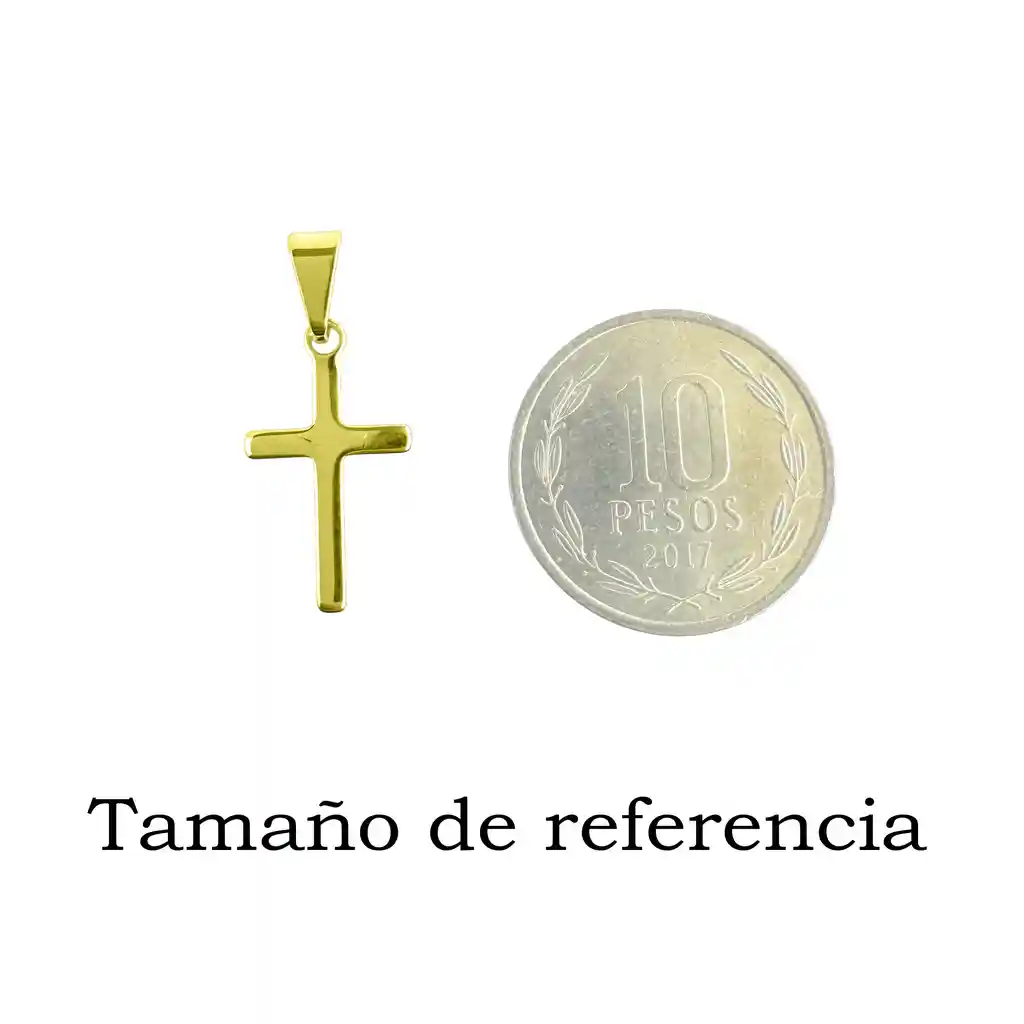 Colgante Cruz Plano Enchapado Oro 18k