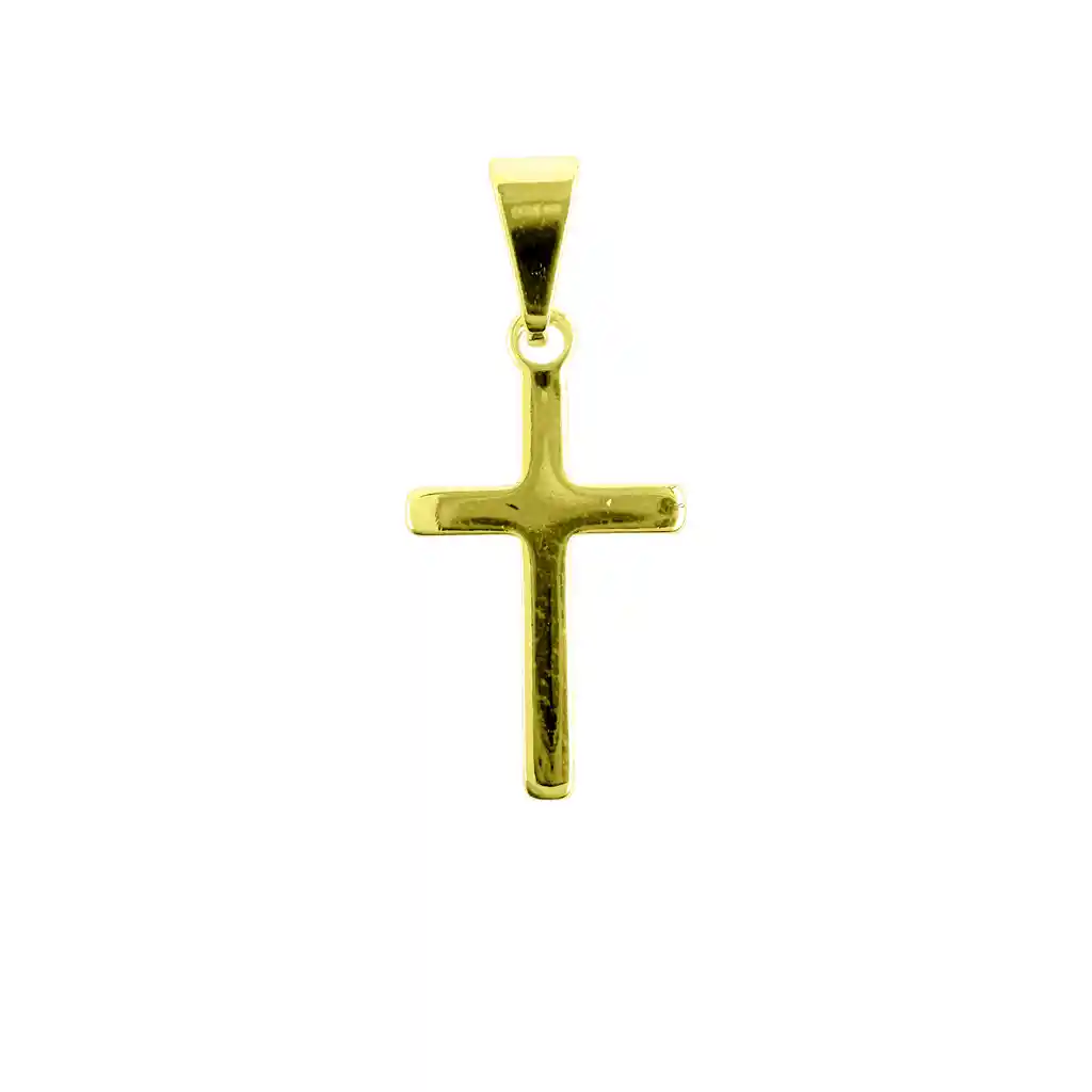 Colgante Cruz Plano Enchapado Oro 18k
